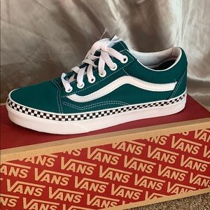 Vans green checkered size 6.5 womens